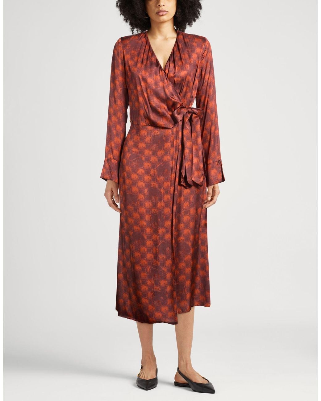 Manila Grace Red Midi Dress Viscose