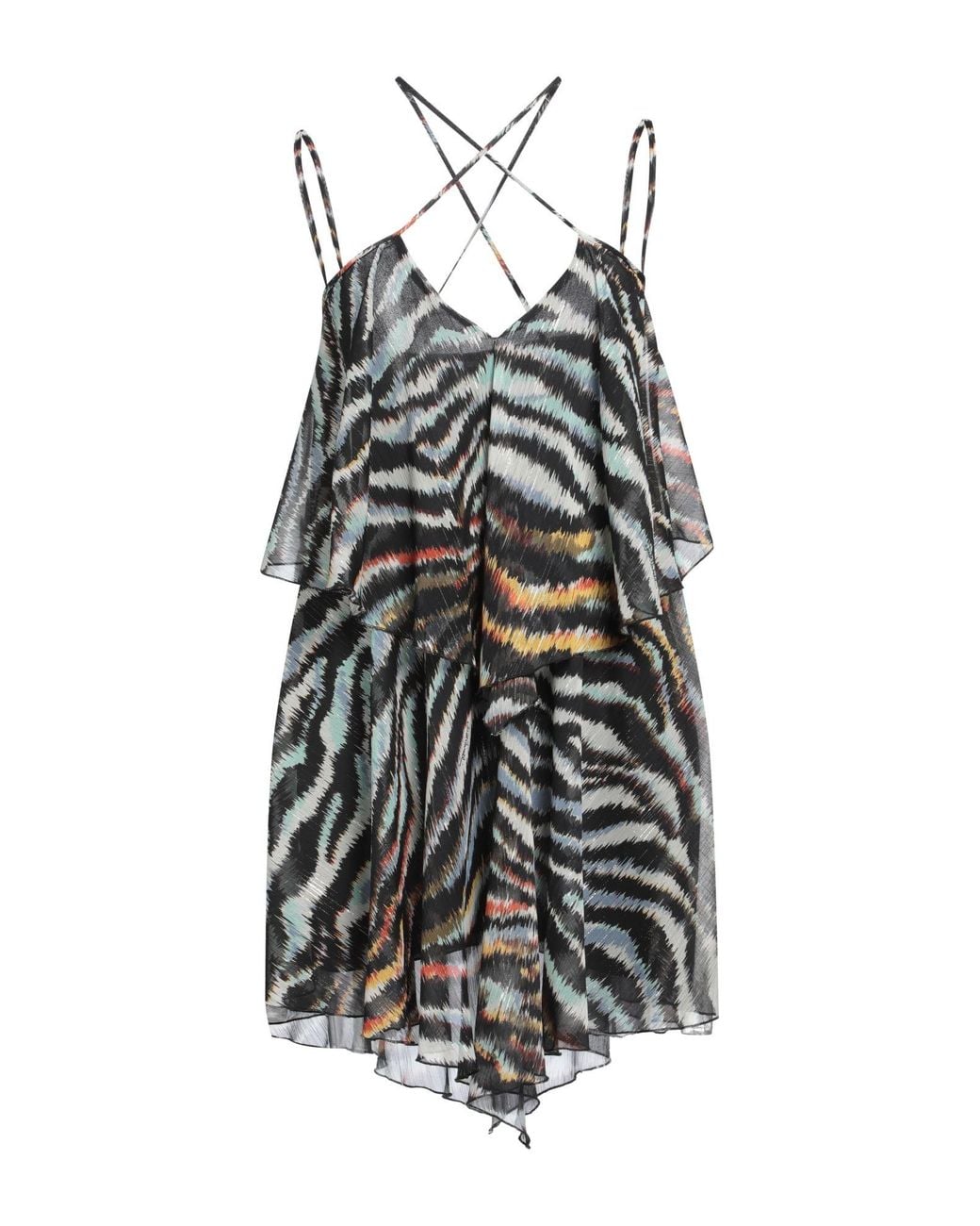Just Cavalli White Mini Dress Polyester, Metallic Polyester