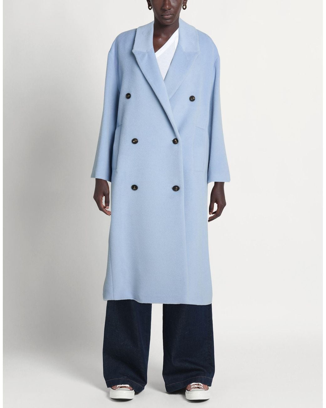 ANNIE PARIS Blue Coat Virgin Wool
