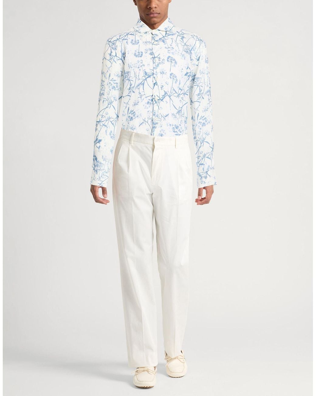 120% Lino Blue Shirt Linen for men