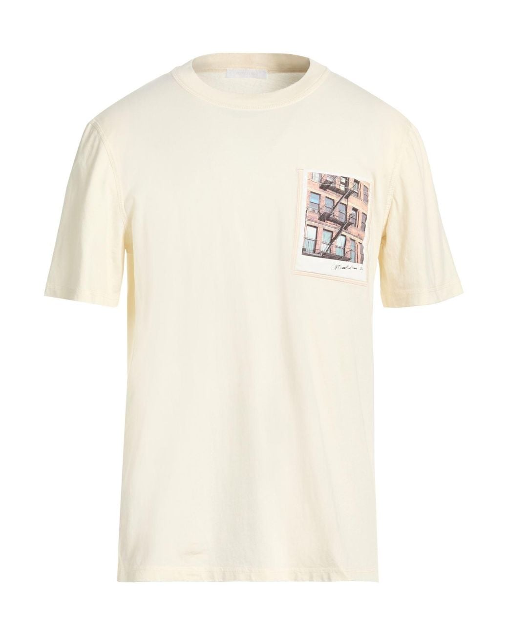 Helmut Lang White Cream T-Shirt Cotton for men