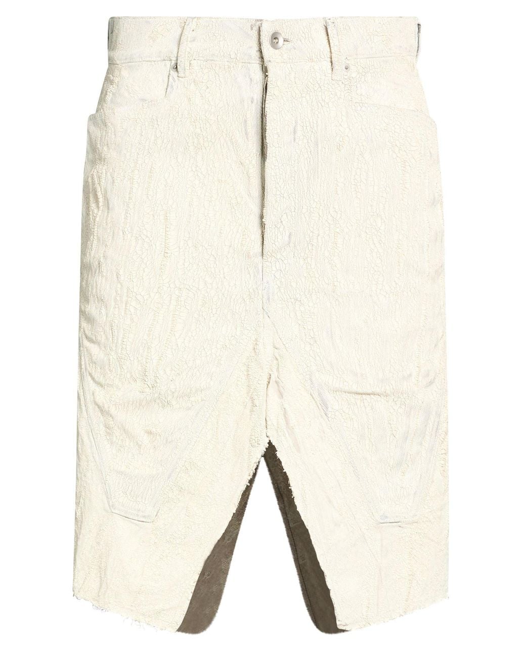 Rick Owens Natural Cream Midi Skirt Cotton for men