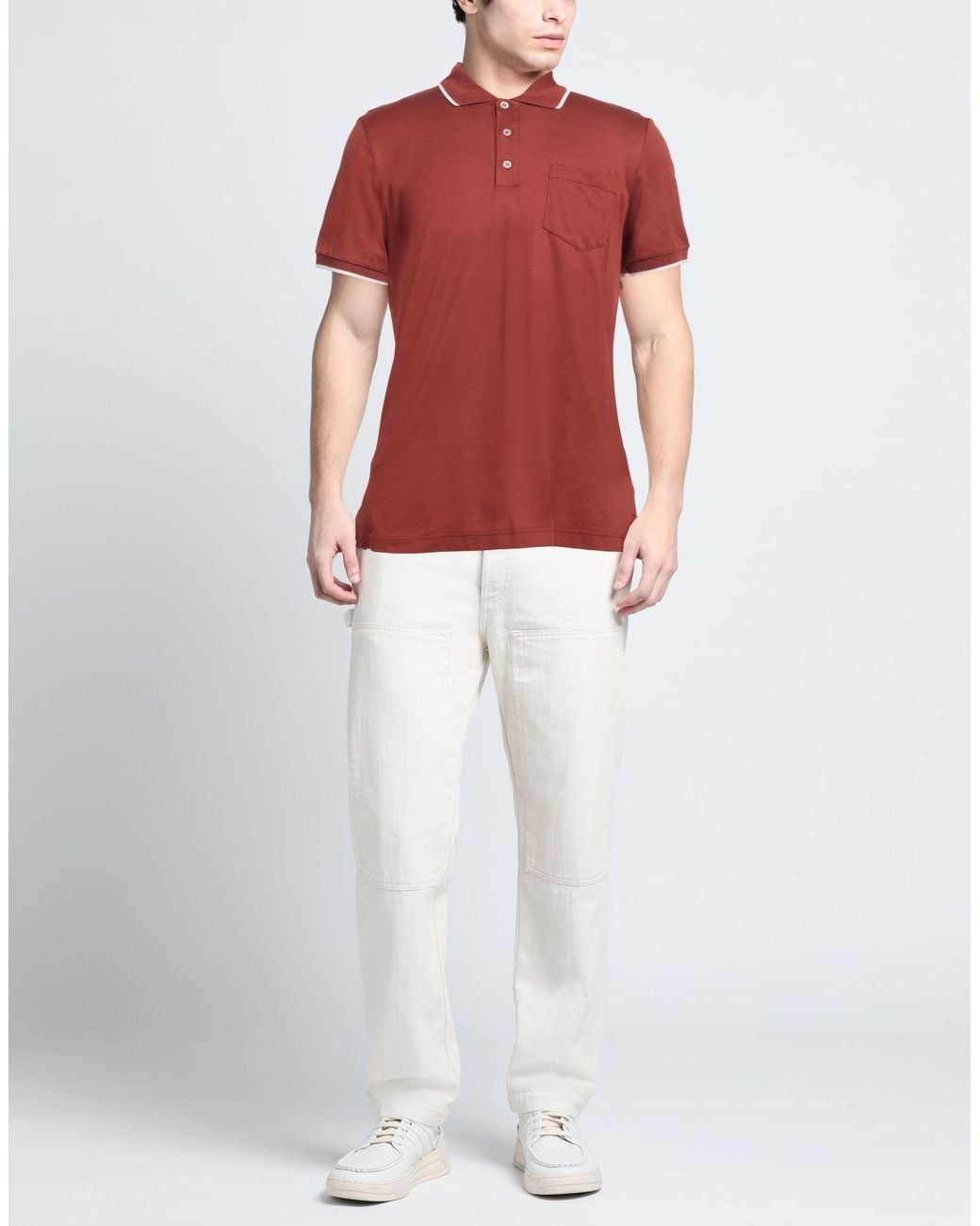 Polo Moorer de hombre de color Red