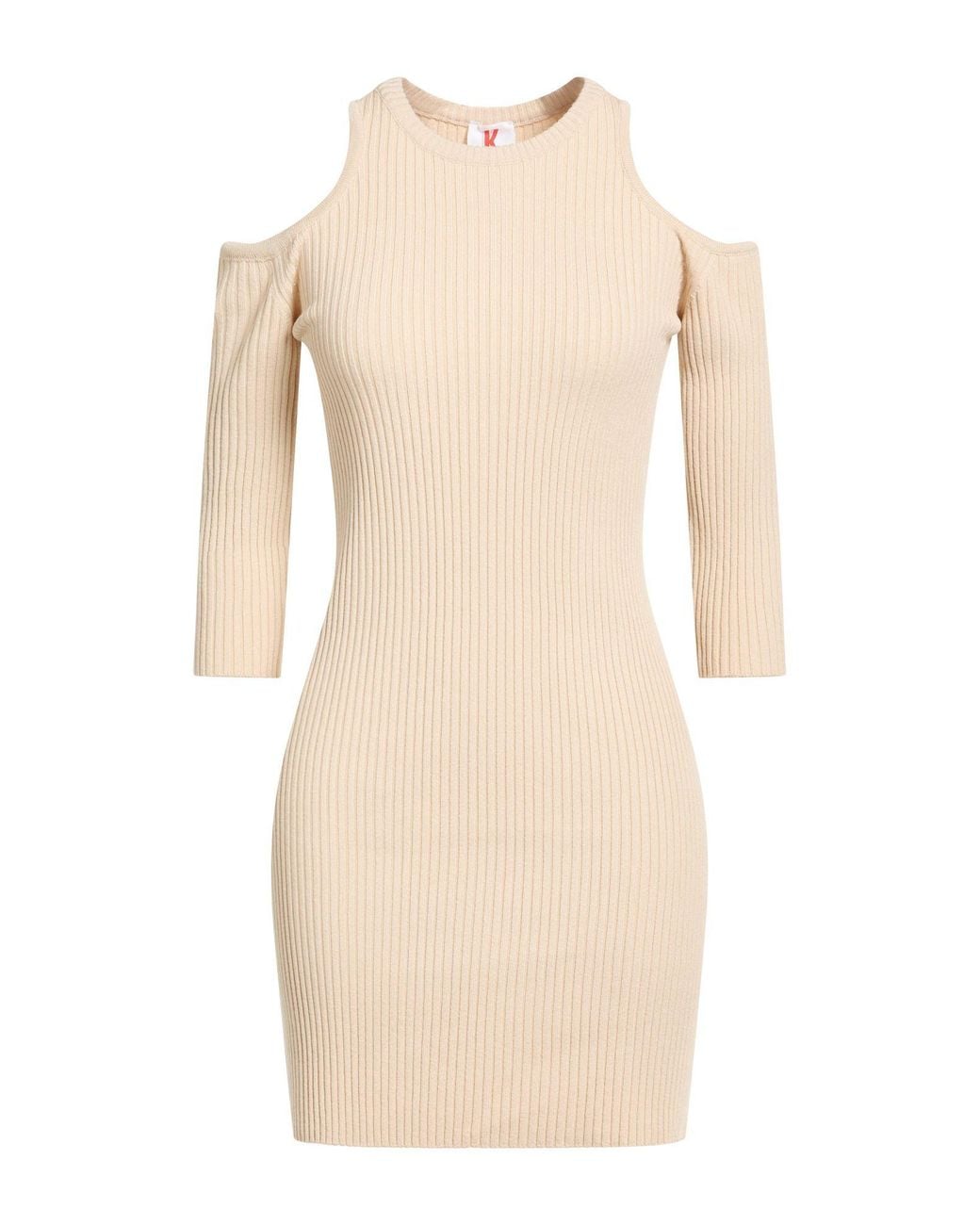 Kontatto Natural Mini Dress Viscose, Acrylic, Elastane