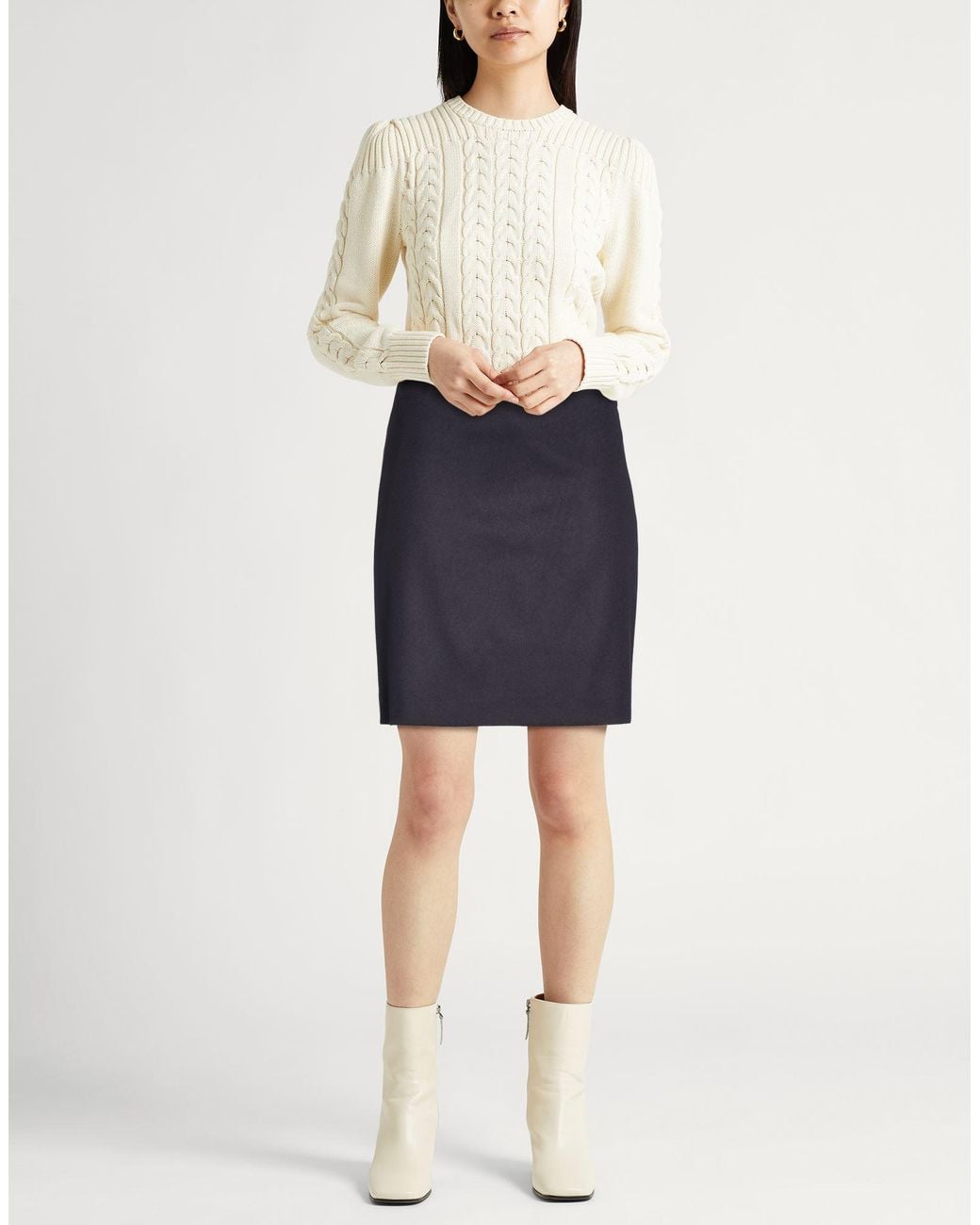 Peserico Blue Midnight Mini Skirt Virgin Wool, Polyamide