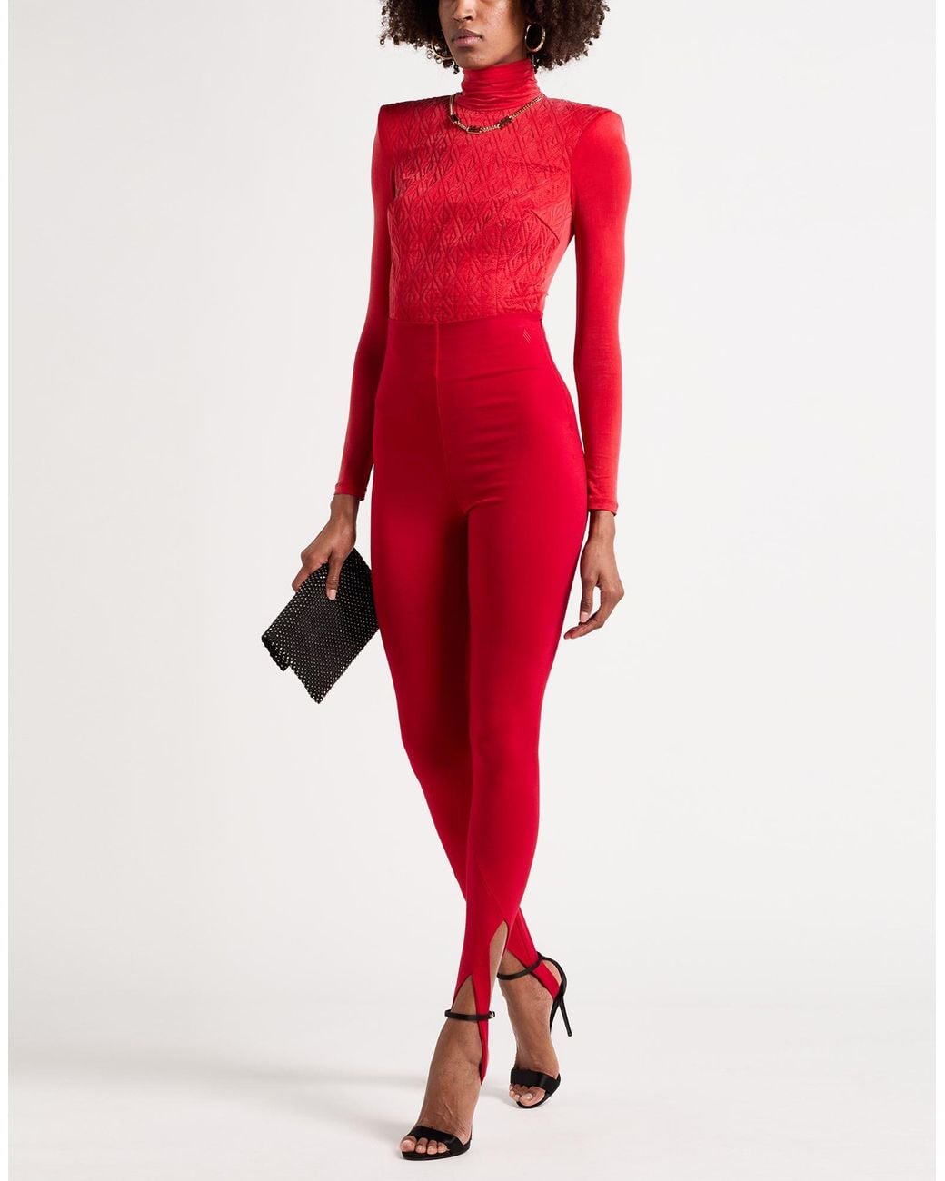 Elisabetta Franchi Red Bodysuit Cupro, Elastane