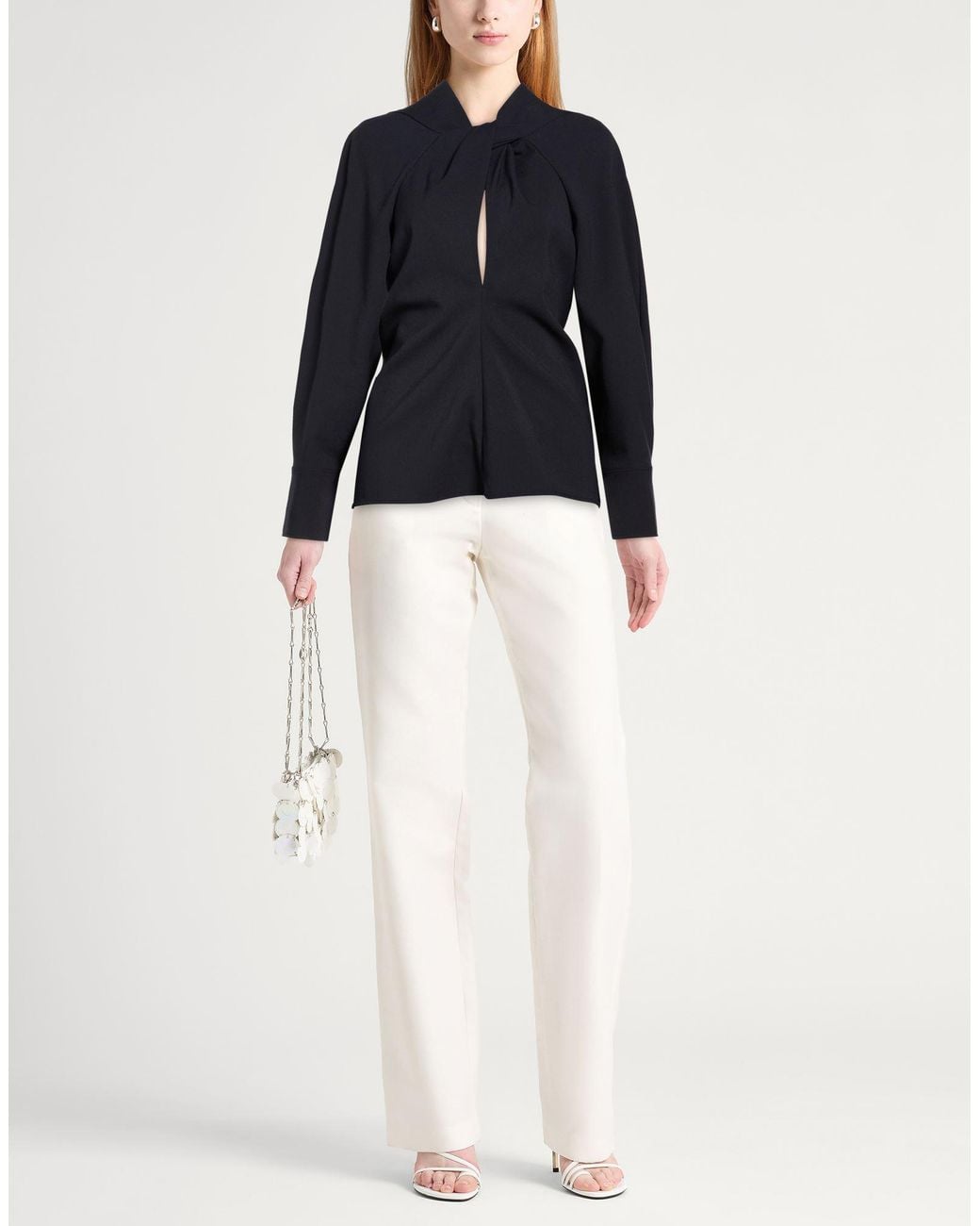 Victoria Beckham Blue Top Polyester, Virgin Wool, Elastane