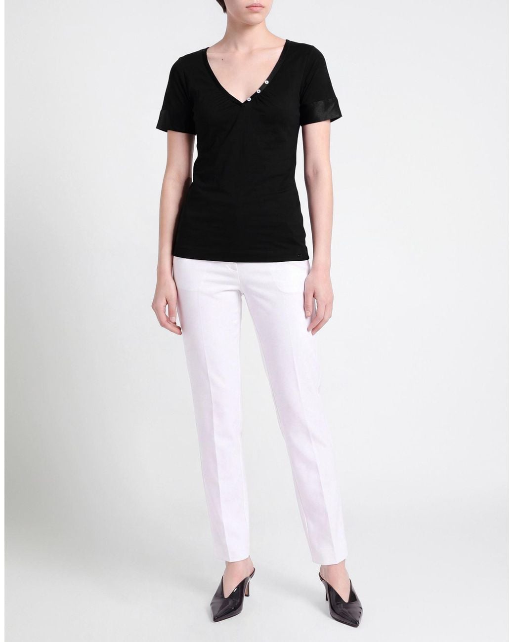 Malo Black T-Shirt Cotton, Elastane