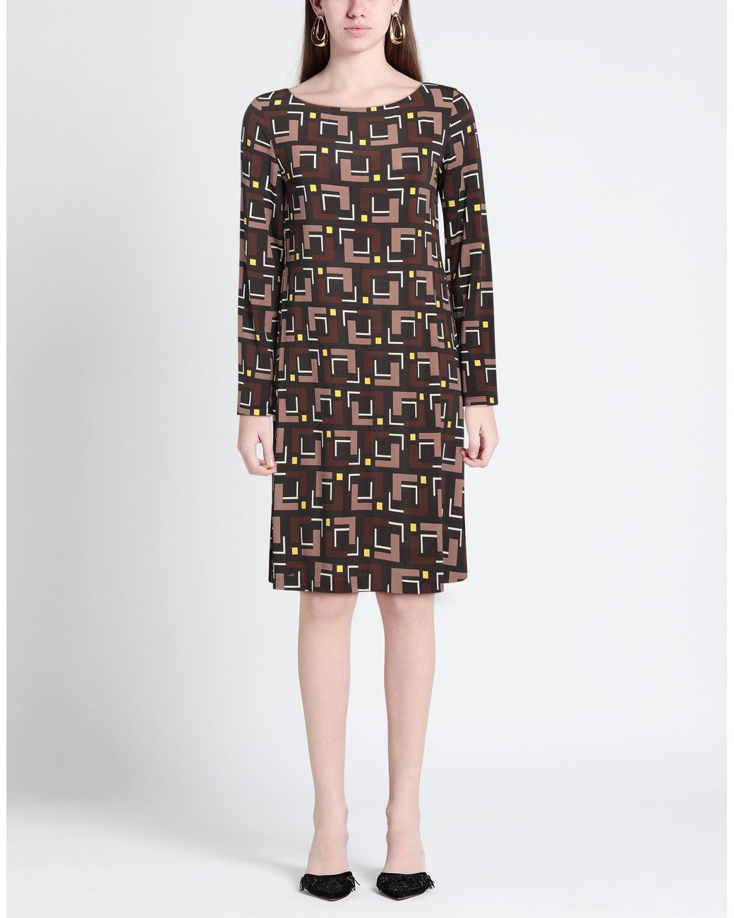 Maliparmi Brown Mini Dress Viscose, Elastane