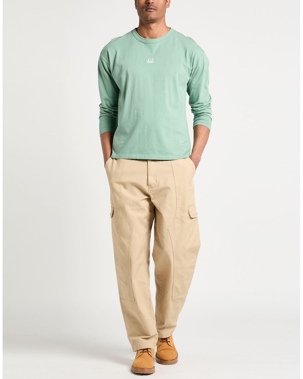 C P Company Green T-Shirt Cotton for men