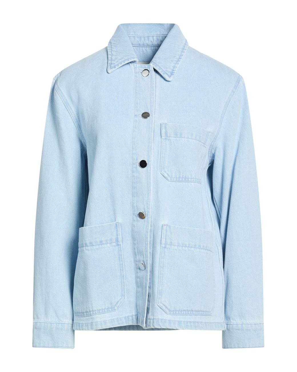 Officine Generale Blue Denim Outerwear Cotton