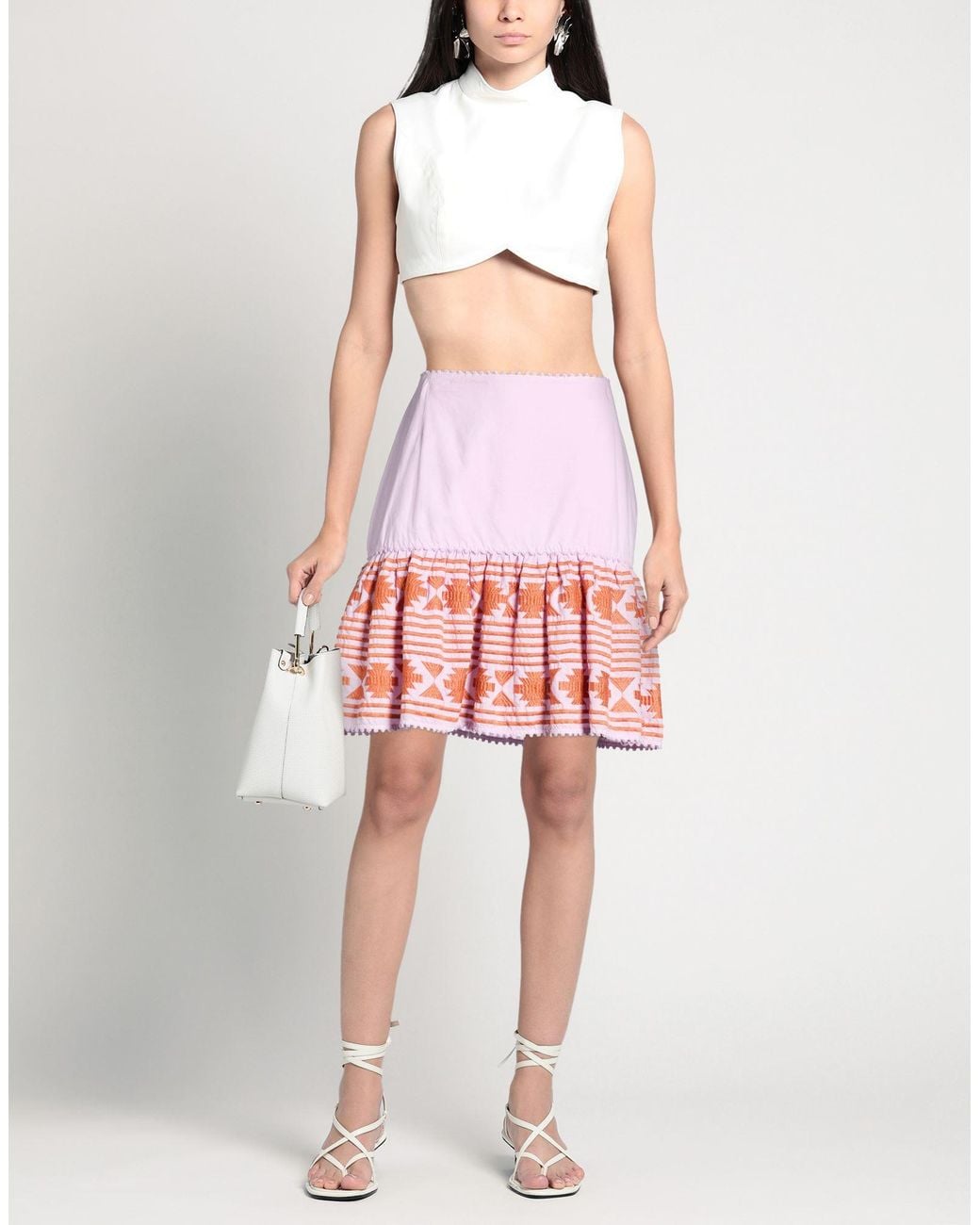 Bazar Deluxe Red Lilac Mini Skirt Cotton