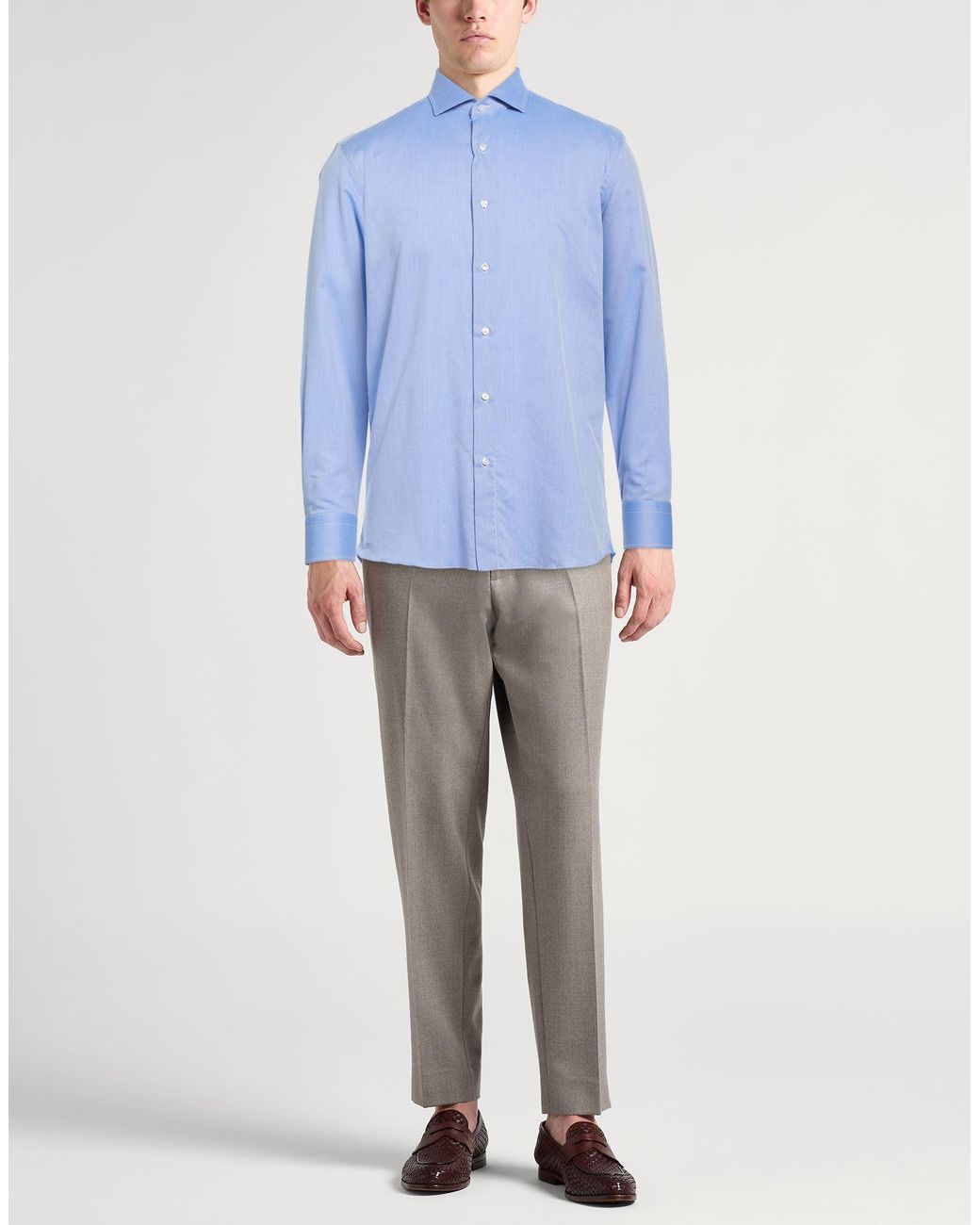 Caruso Blue Light Shirt Cotton for men