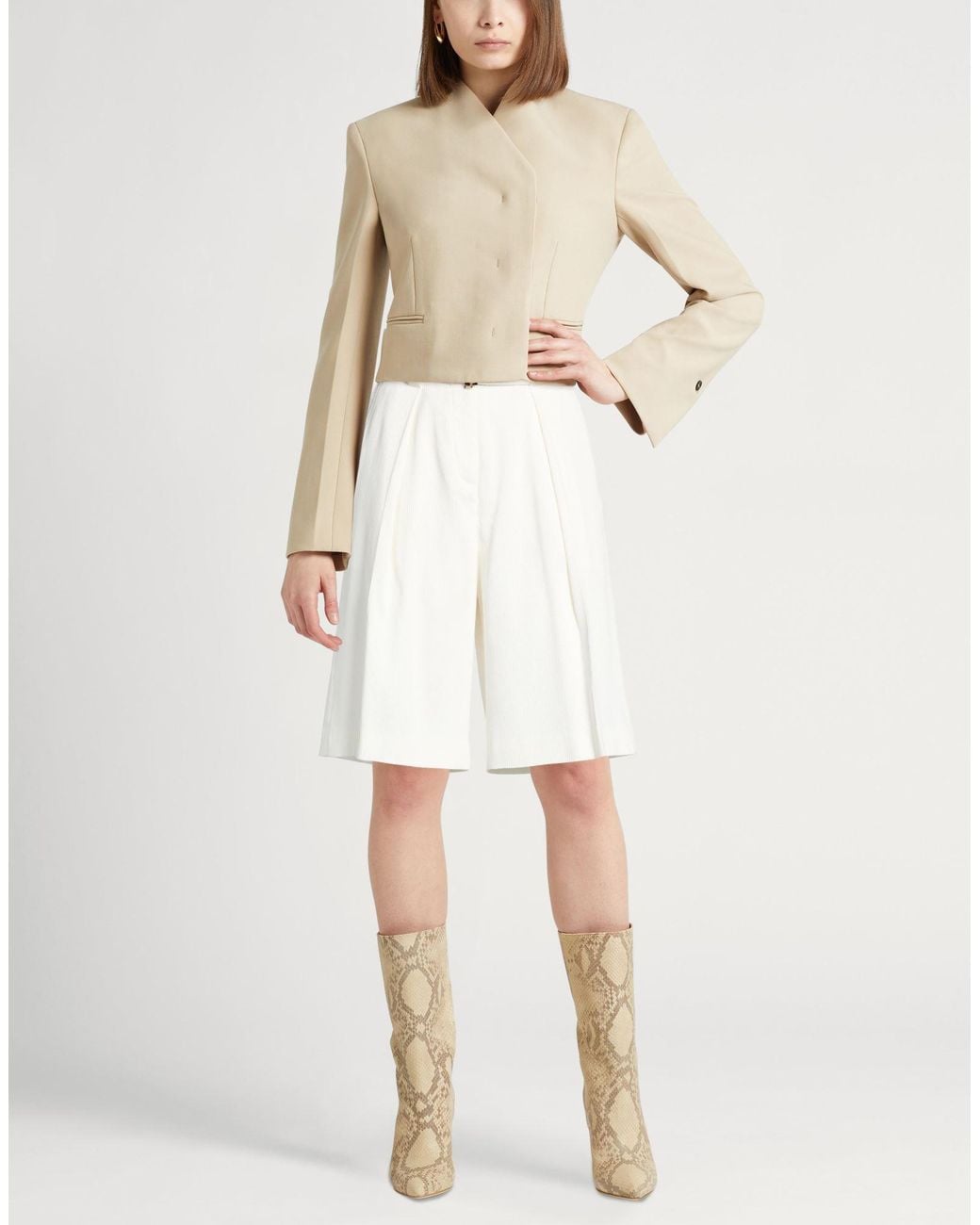Agnona White Shorts & Bermuda Shorts Cotton, Silk