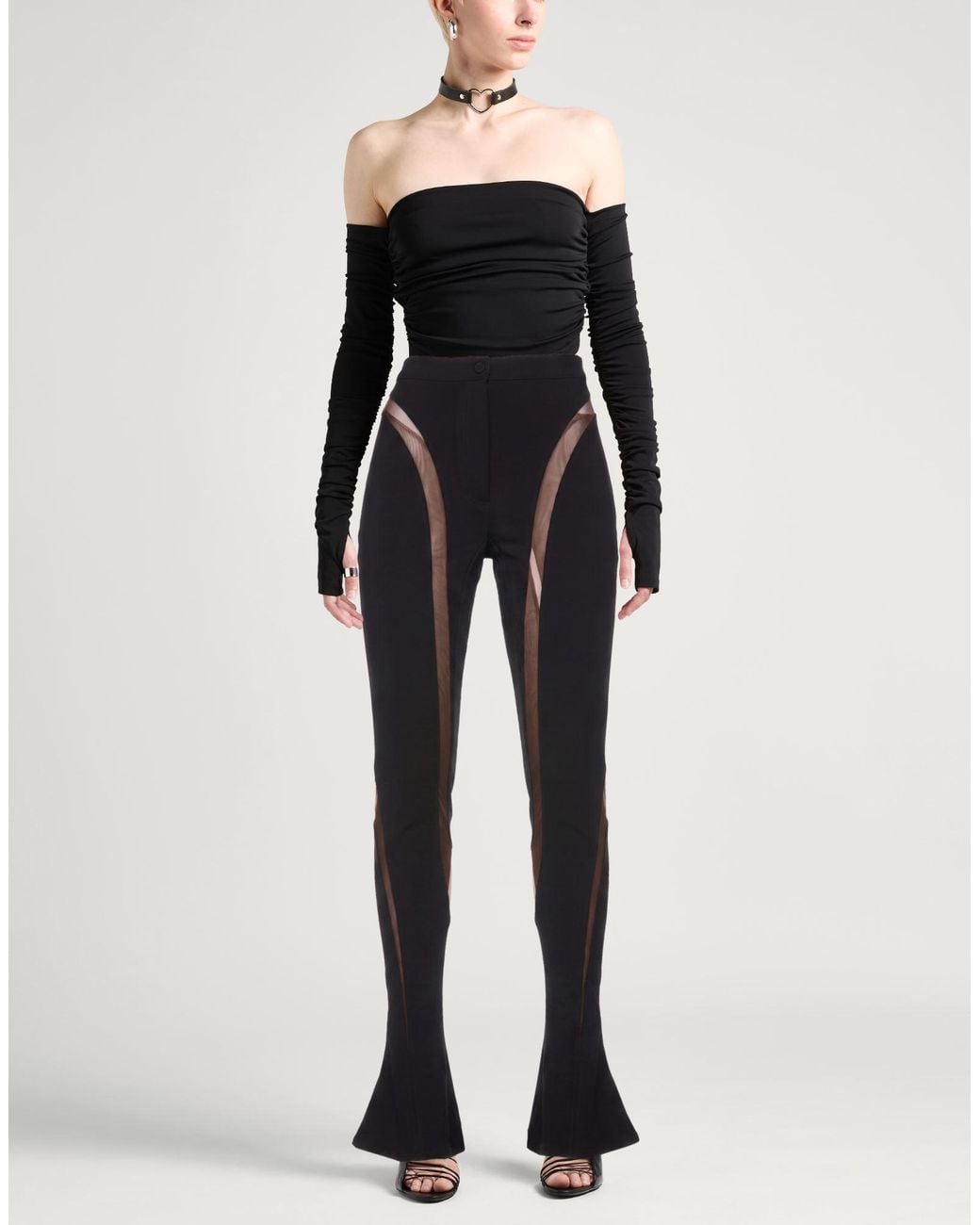 Mugler Blue Pants Viscose, Elastane, Polyamide