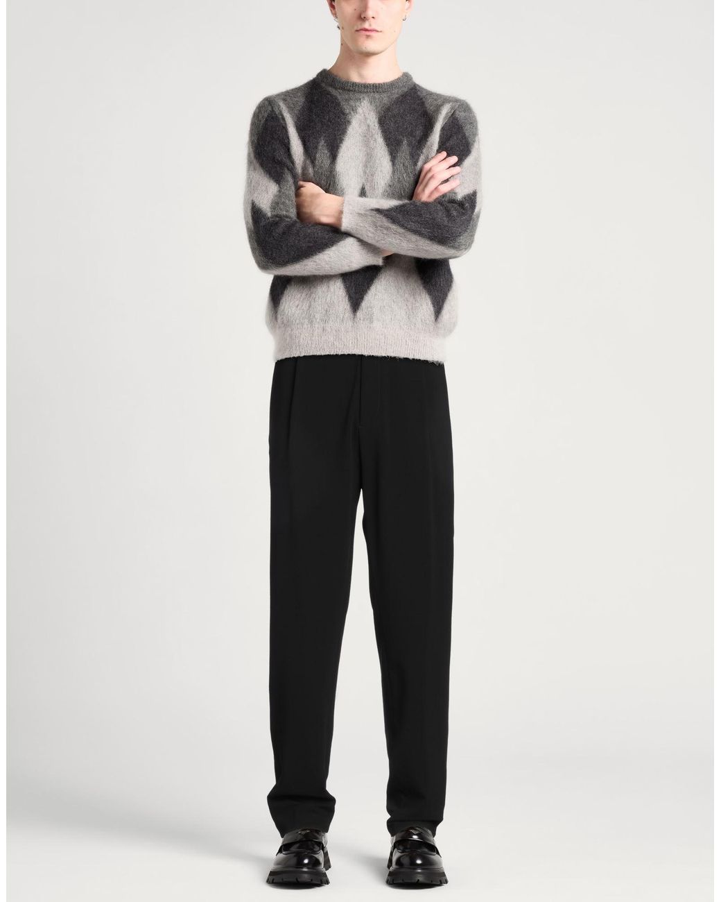 Giorgio Armani Black Pants Virgin Wool, Elastane, Silk for men