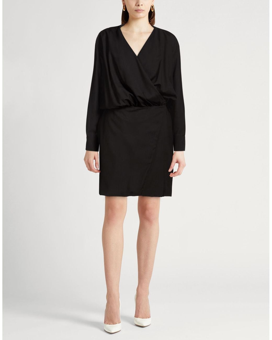 PT Torino Black Midi Dress Virgin Wool