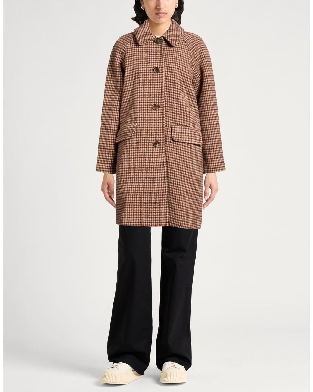 iBlues Brown Coat Wool, Polyamide
