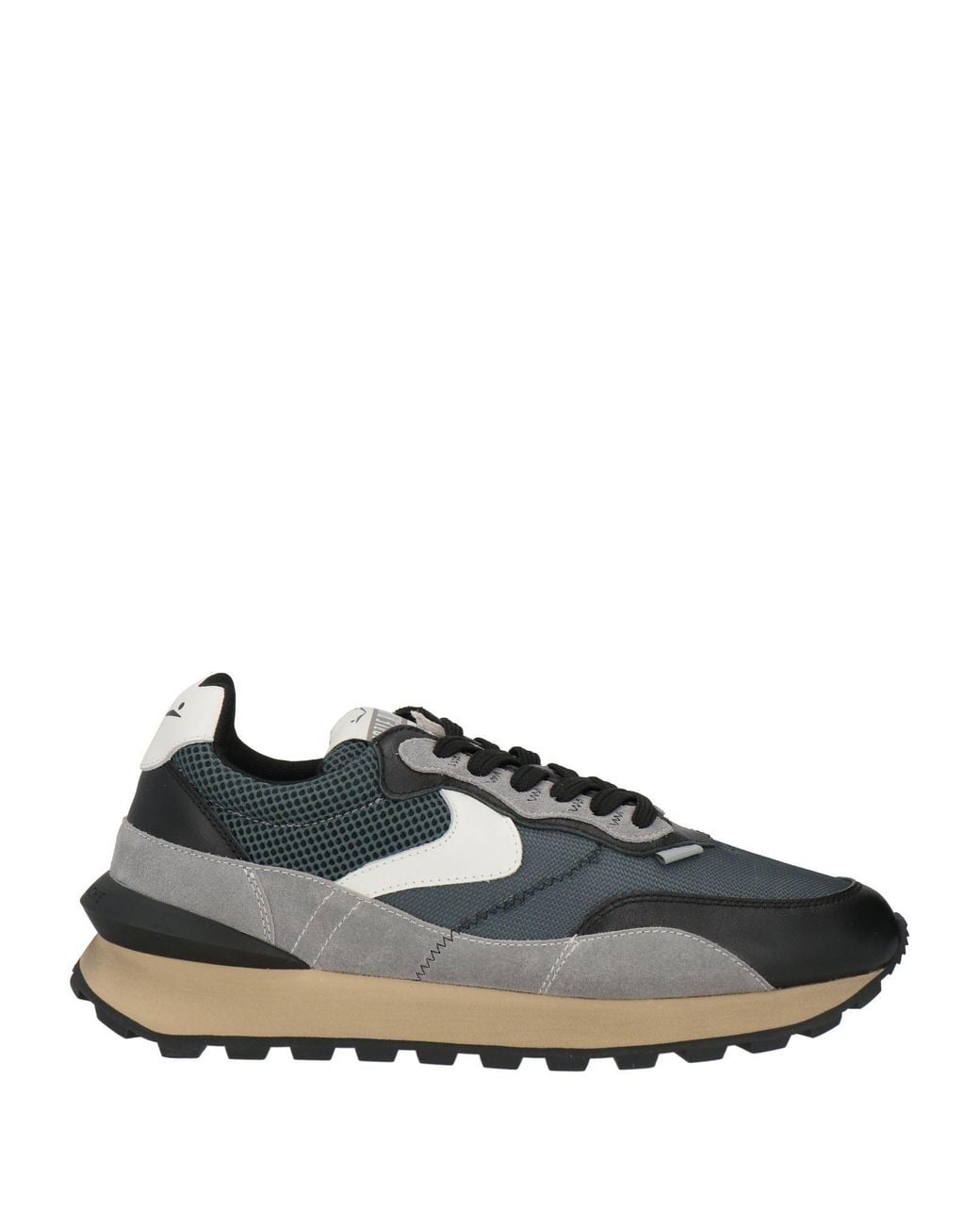 Voile Blanche Black Sneakers Leather, Textile Fibers for men