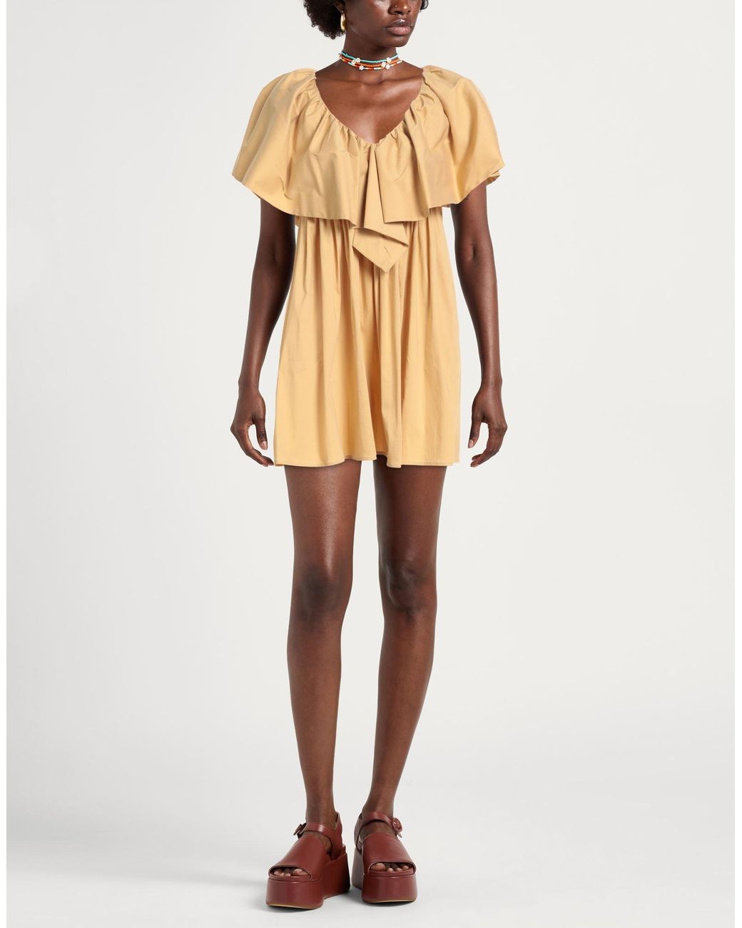 Jijil Multicolor Mini Dress Cotton, Polyamide, Elastane