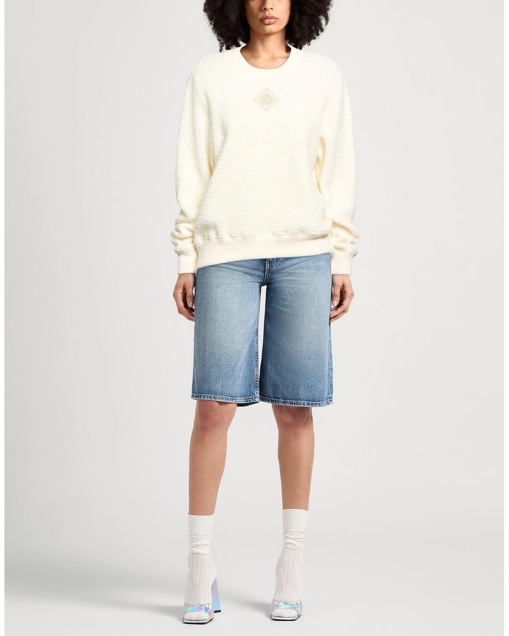 Casablanca White Sweatshirt Wool, Viscose, Polyamide, Polyester, Cashmere