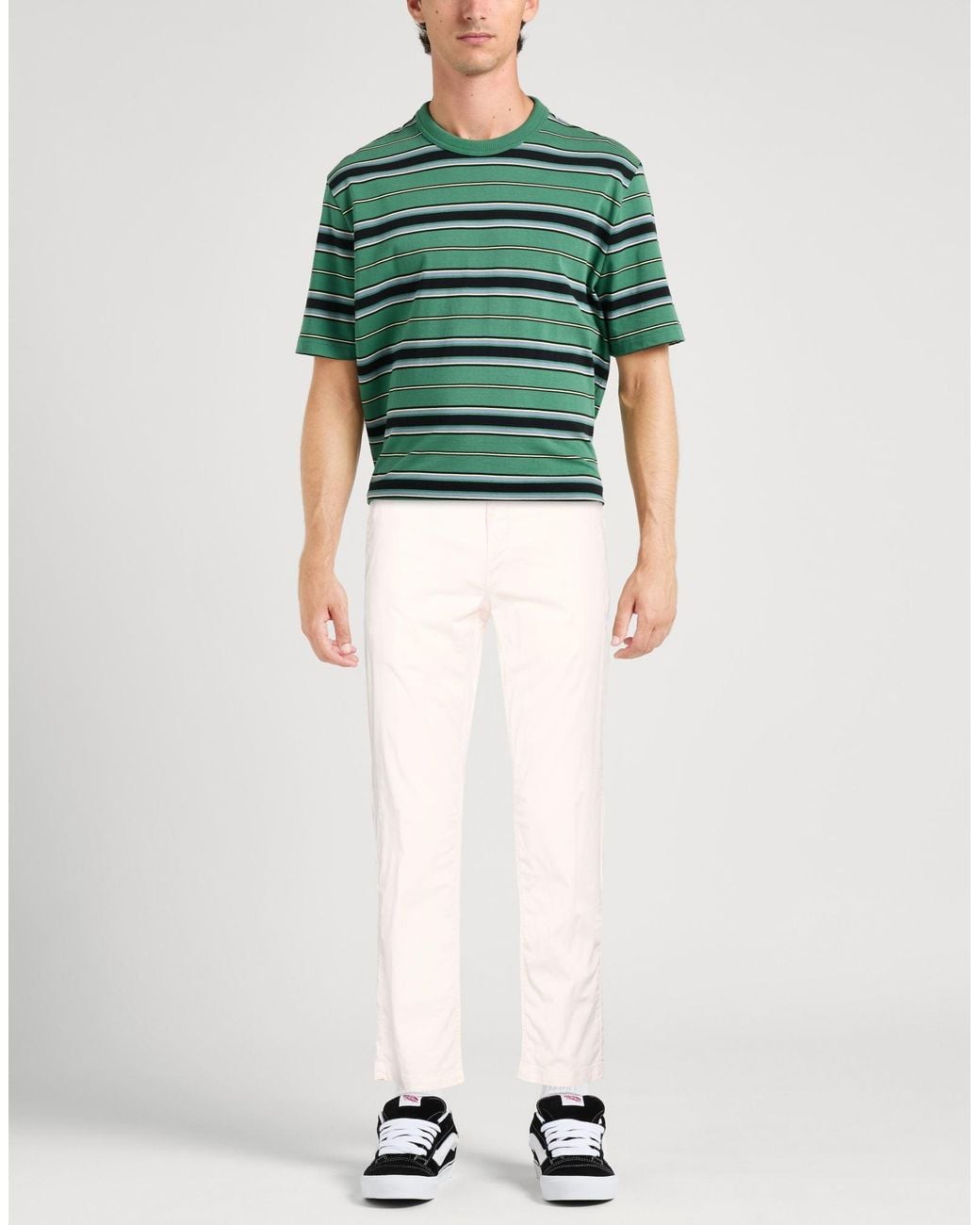 Replay White Pants Cotton, Elastane for men
