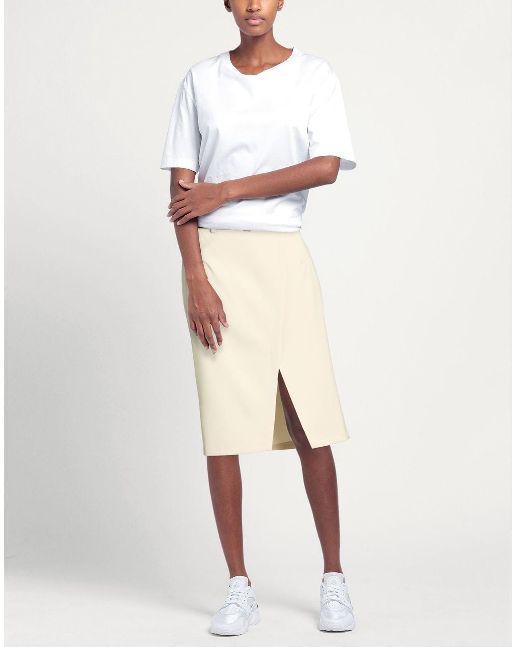Patrizia Pepe Natural Midi Skirt