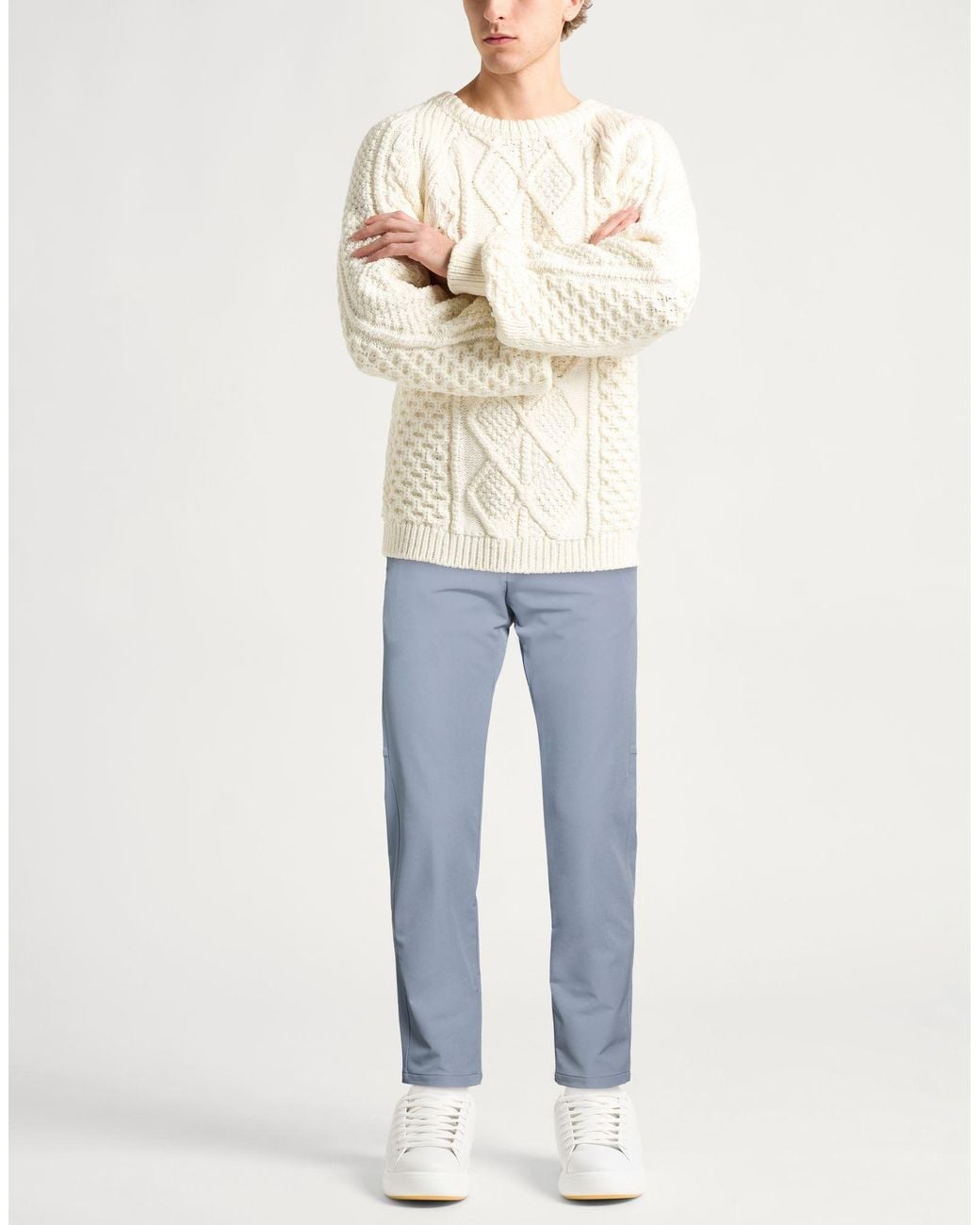 Boss Blue Pants Recycled Polyester, Elastane for men