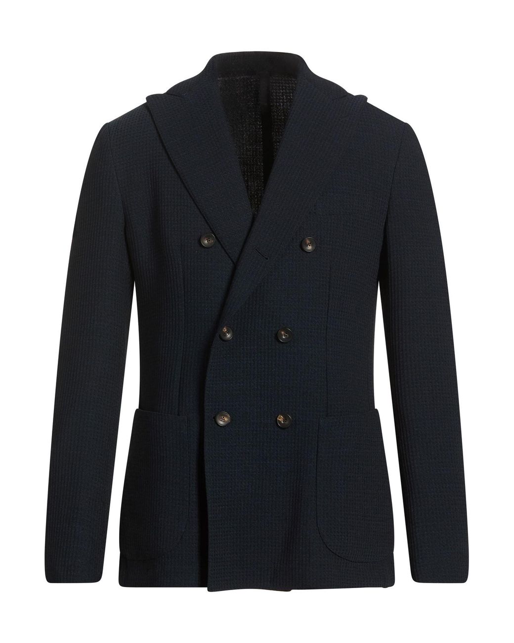 Santaniello Blue Midnight Blazer Polyester, Wool, Elastane for men