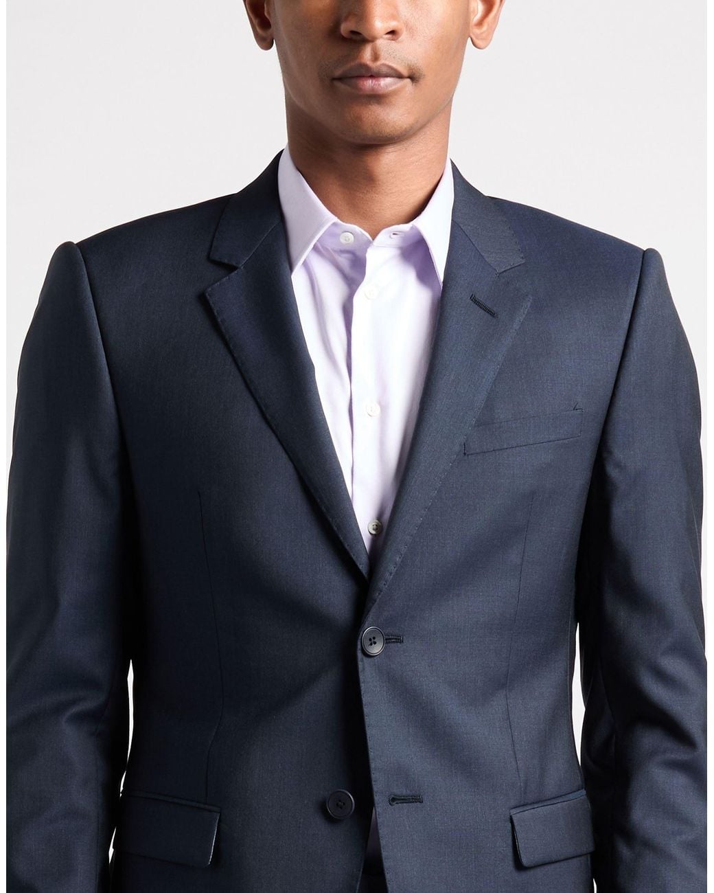 Emporio Armani David Line Midnight Suit Virgin Wool, Silk in Blue