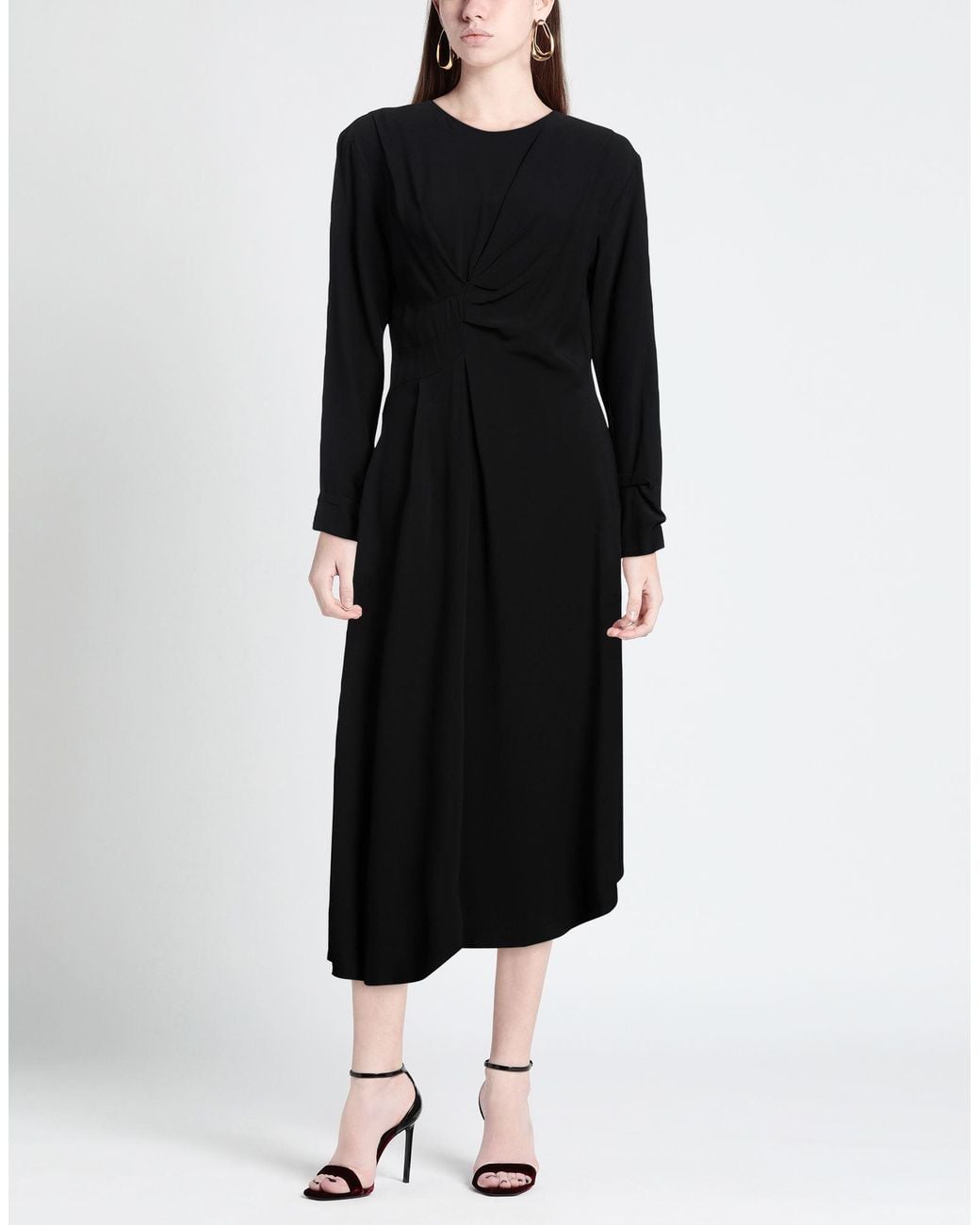 Liviana Conti Black Midi Dress Viscose, Acetate