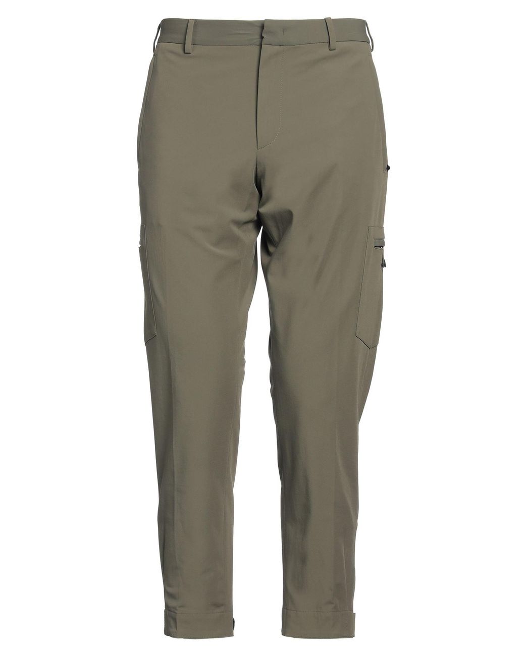 PT Torino Gray Military Pants Cotton, Polyamide, Elastane for men