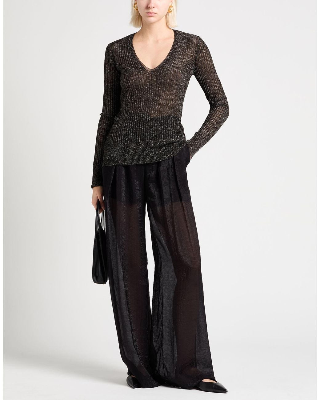 SAPIO Black Sweater Viscose, Metal Fiber