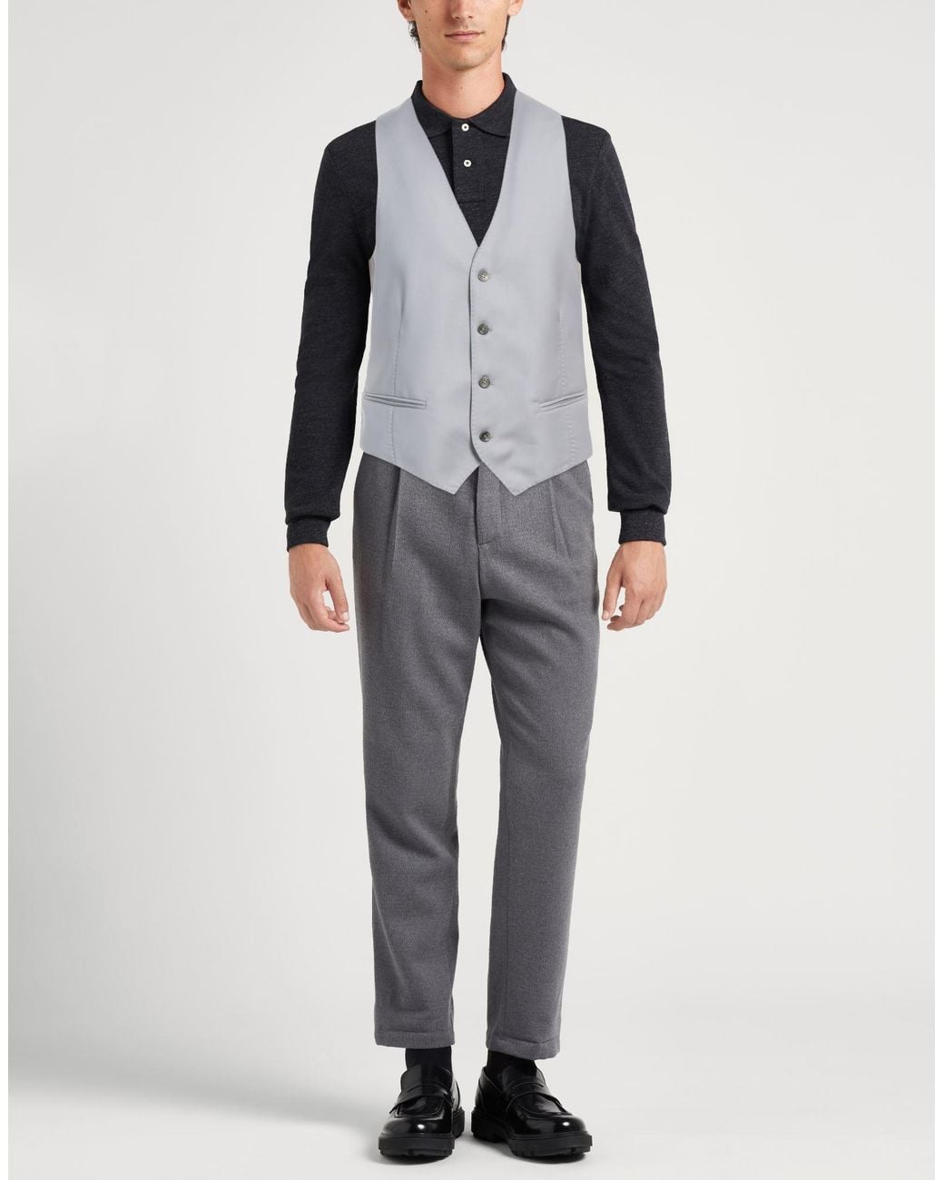 Emporio Armani Gray Tailored Vest Virgin Wool for men