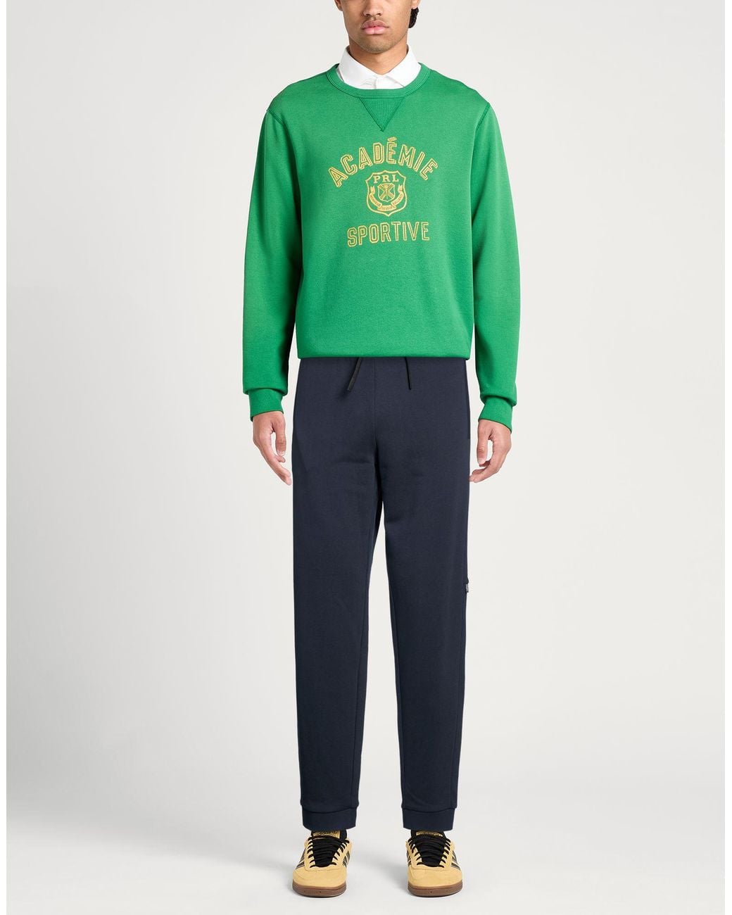 EA7 Blue Pants Cotton, Elastane for men