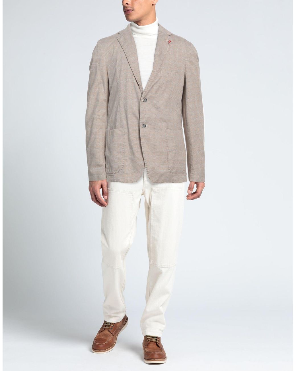BERNESE Milano Brown Blazer Lyocell, Cotton, Elastane for men