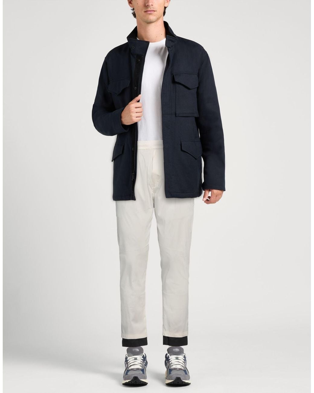 Low Brand White Pants Cotton, Polyamide, Elastane for men