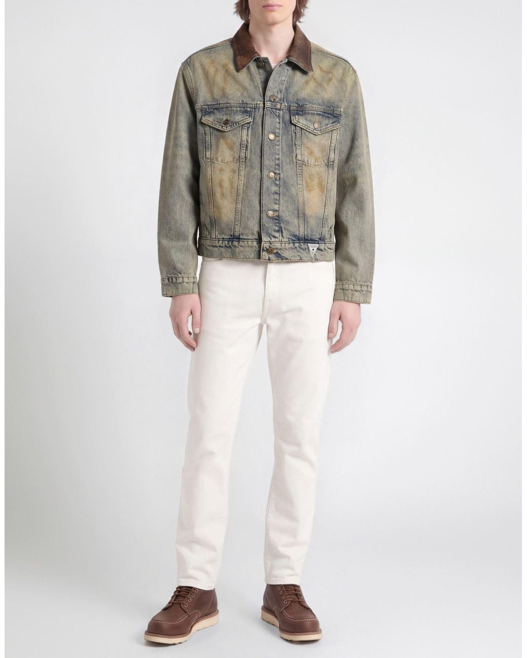 Guess Gray Denim Outerwear Cotton, Hemp, Calfskin for men