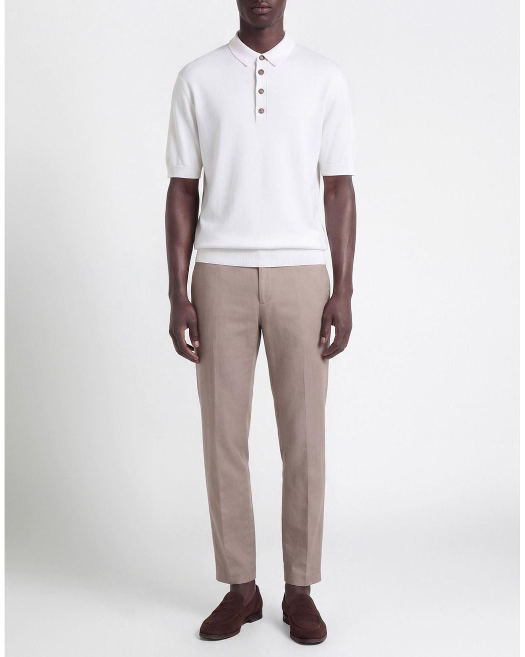 Eleventy White Platinum Polo Shirt Cotton, Cashmere for men
