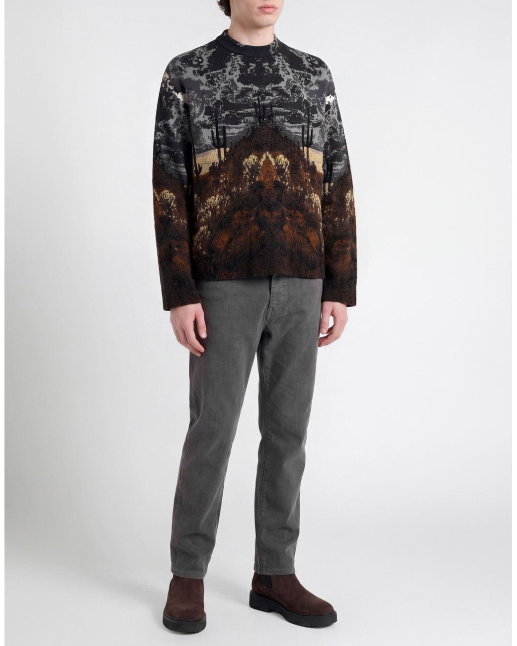 Laneus Gray Sweater Cotton, Wool, Polyamide, Viscose, Mohair Wool for men
