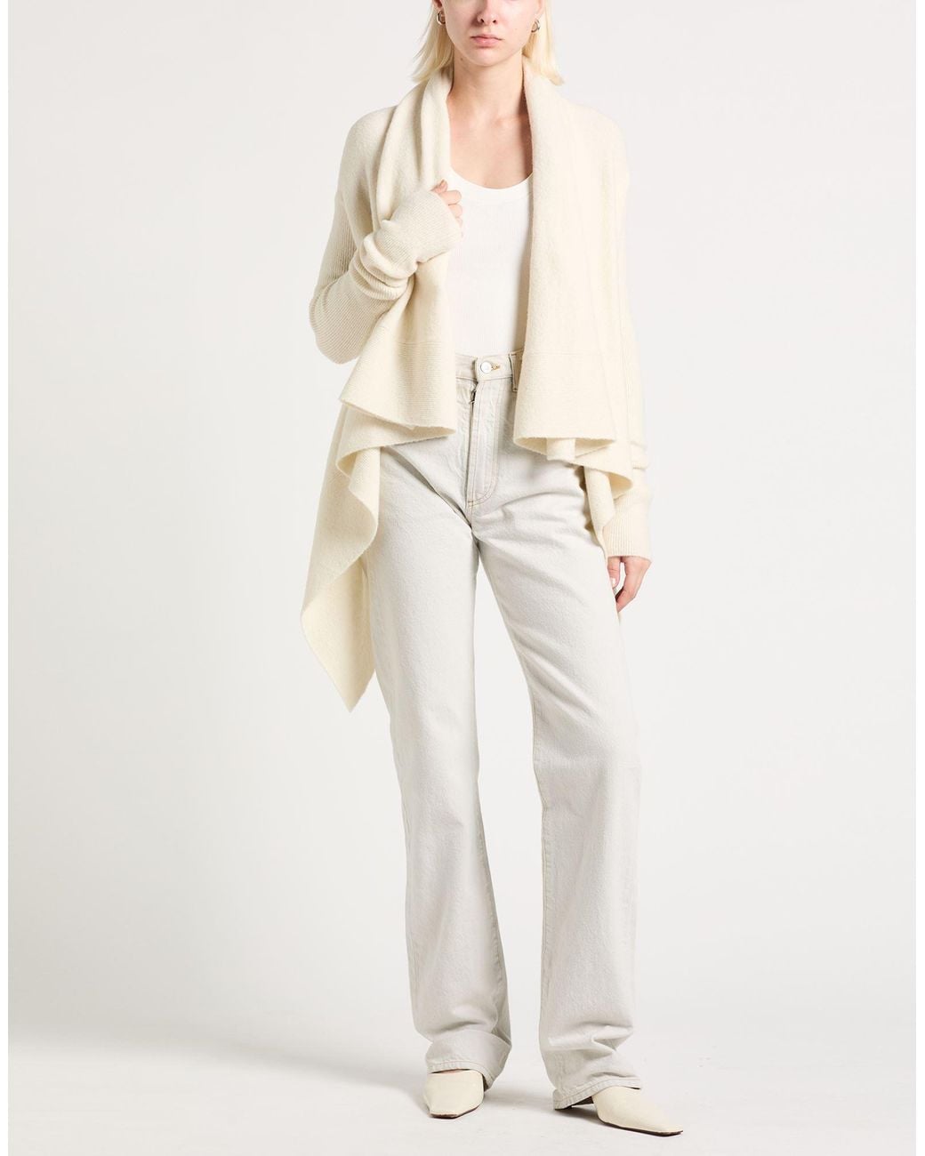 Rick Owens Natural Ivory Cardigan Alpaca Wool, Polyamide, Wool, Elastane
