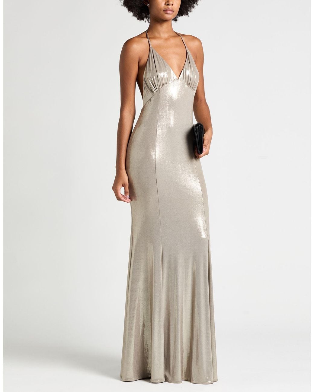Pinko White Maxi Dress Polyester, Elastane
