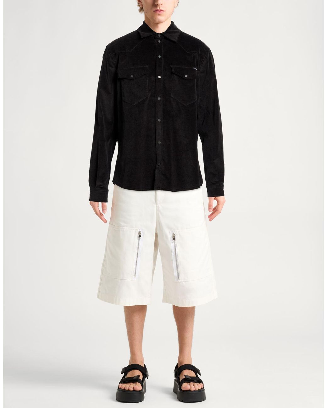 Dolce & Gabbana Black Charcoal Shirt Cotton, Cashmere, Elastane for men