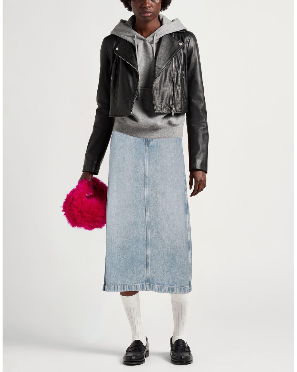 7 For All Mankind Blue Denim Skirt