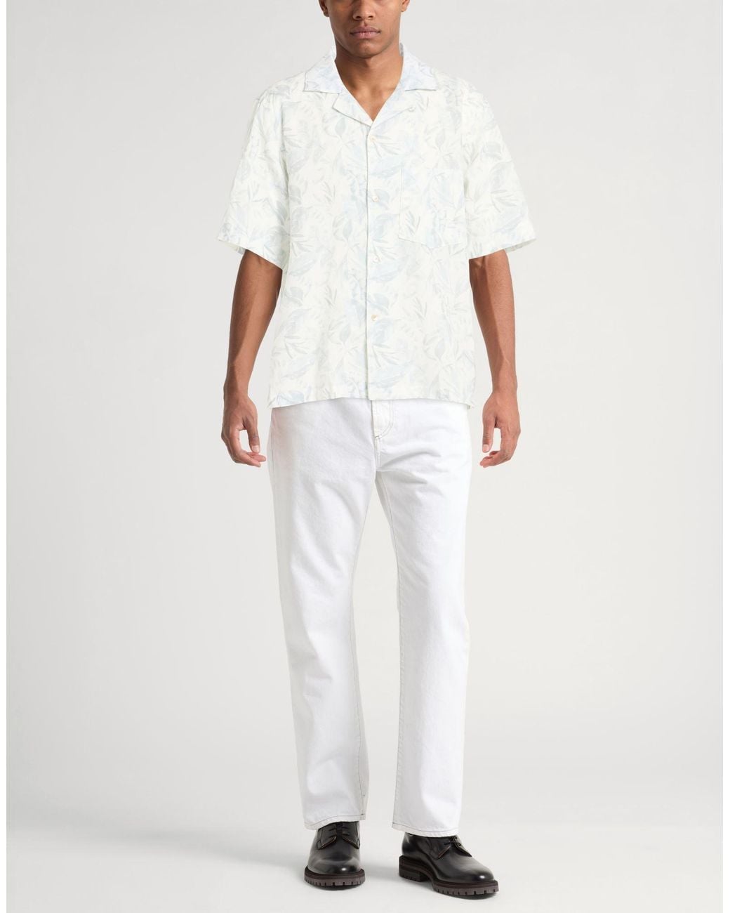 Eleventy White Shirt Linen, Cotton for men