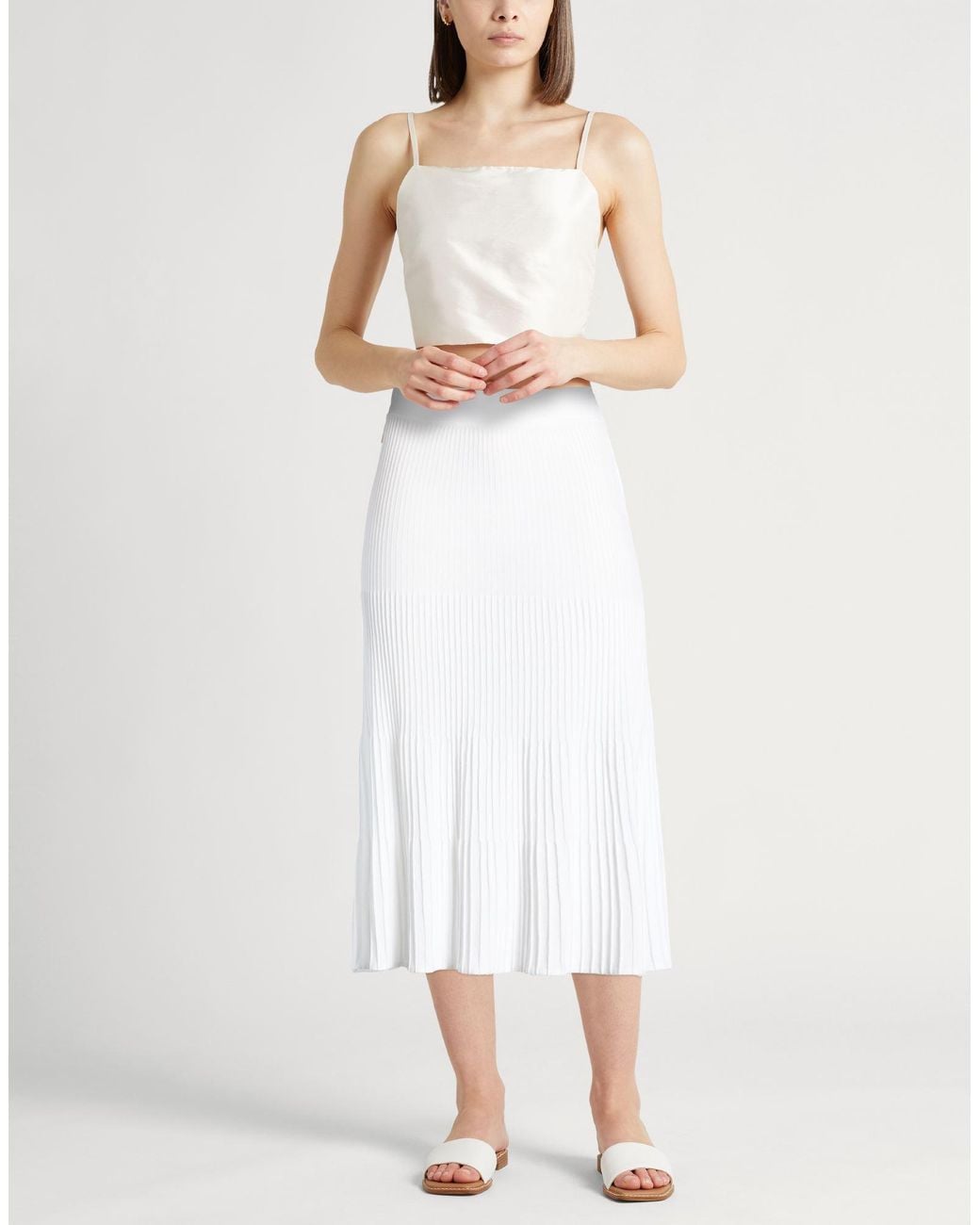 Daniele Fiesoli White Midi Skirt Cotton