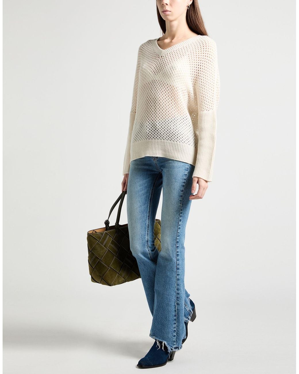 Fedeli White Sweater Cashmere, Linen