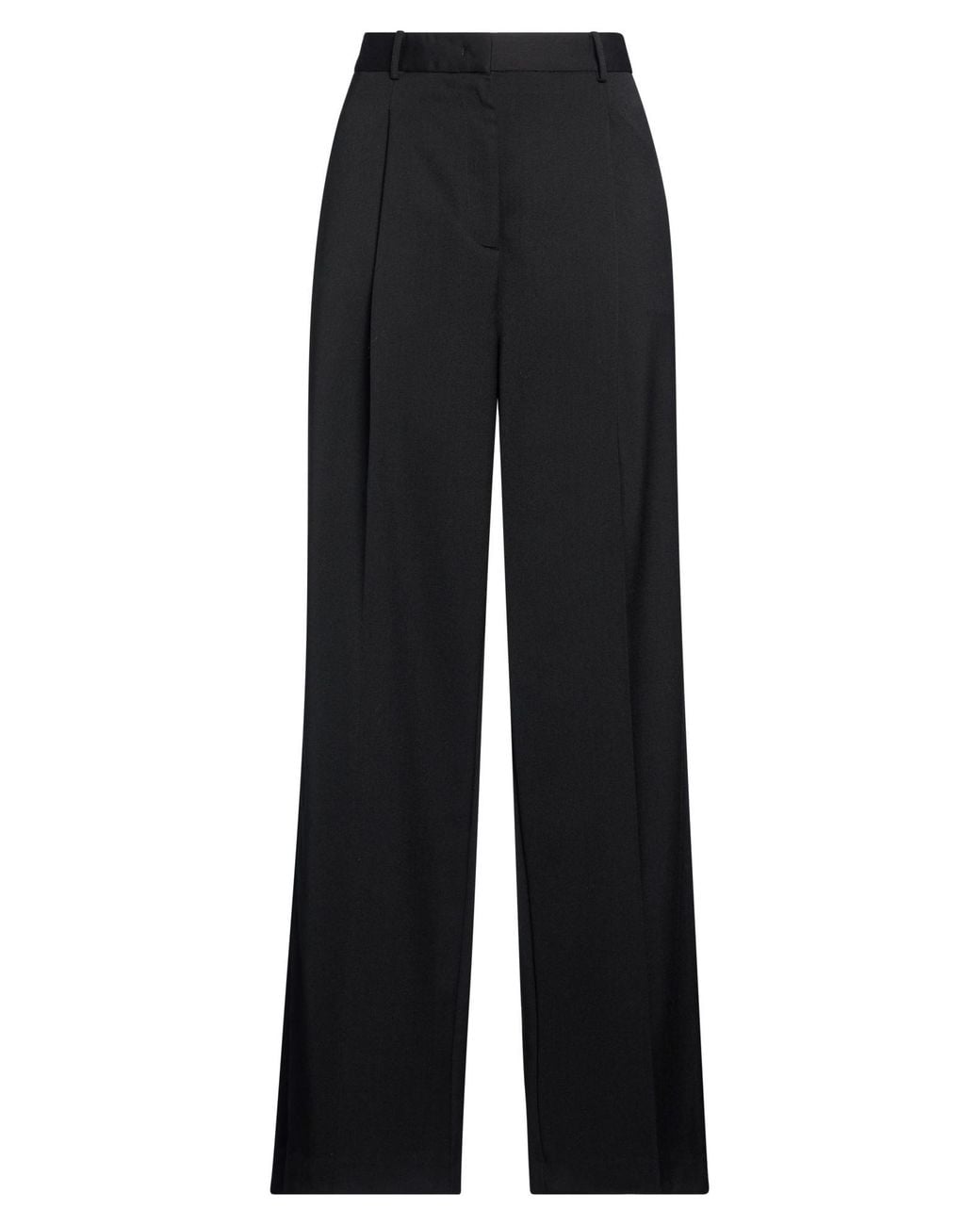 Semicouture Black Pants Polyester, Virgin Wool, Elastane