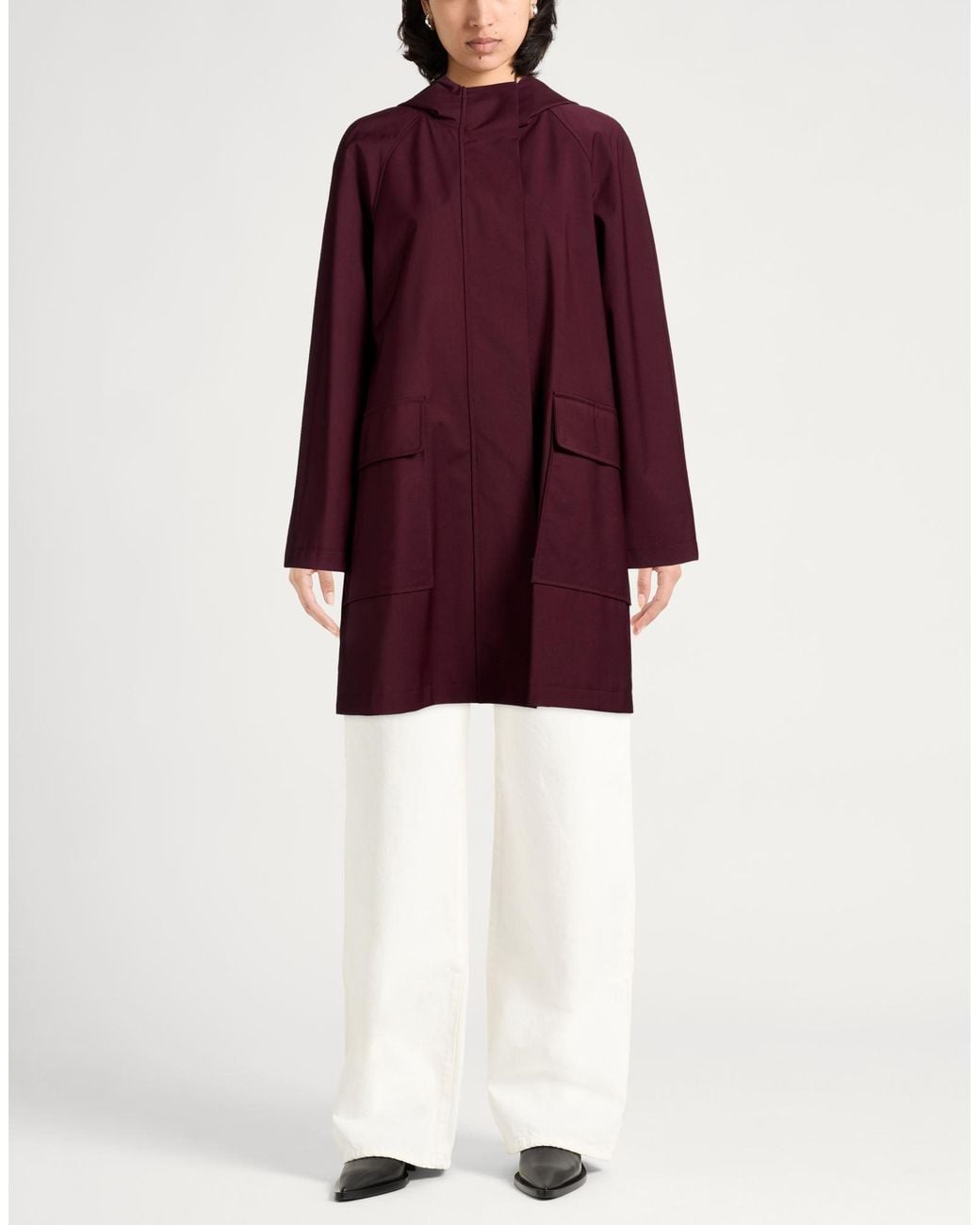 Eleventy Purple Overcoat & Trench Coat