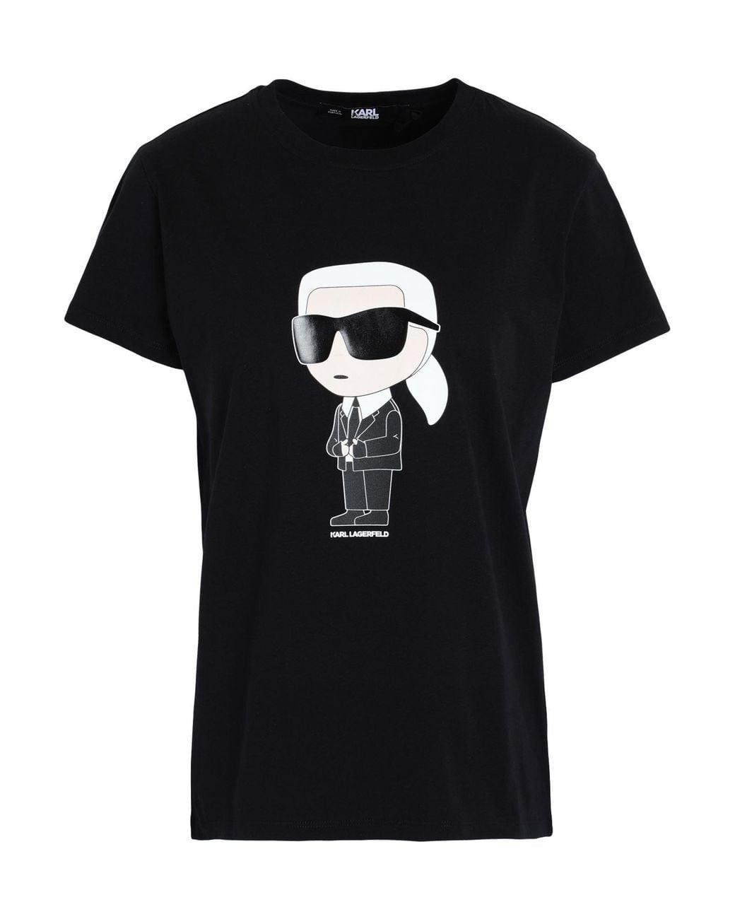Karl Lagerfeld Black Ikon Organic-Cotton T-Shirt